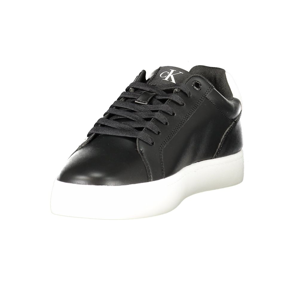 Svarte herresneakers i skinn