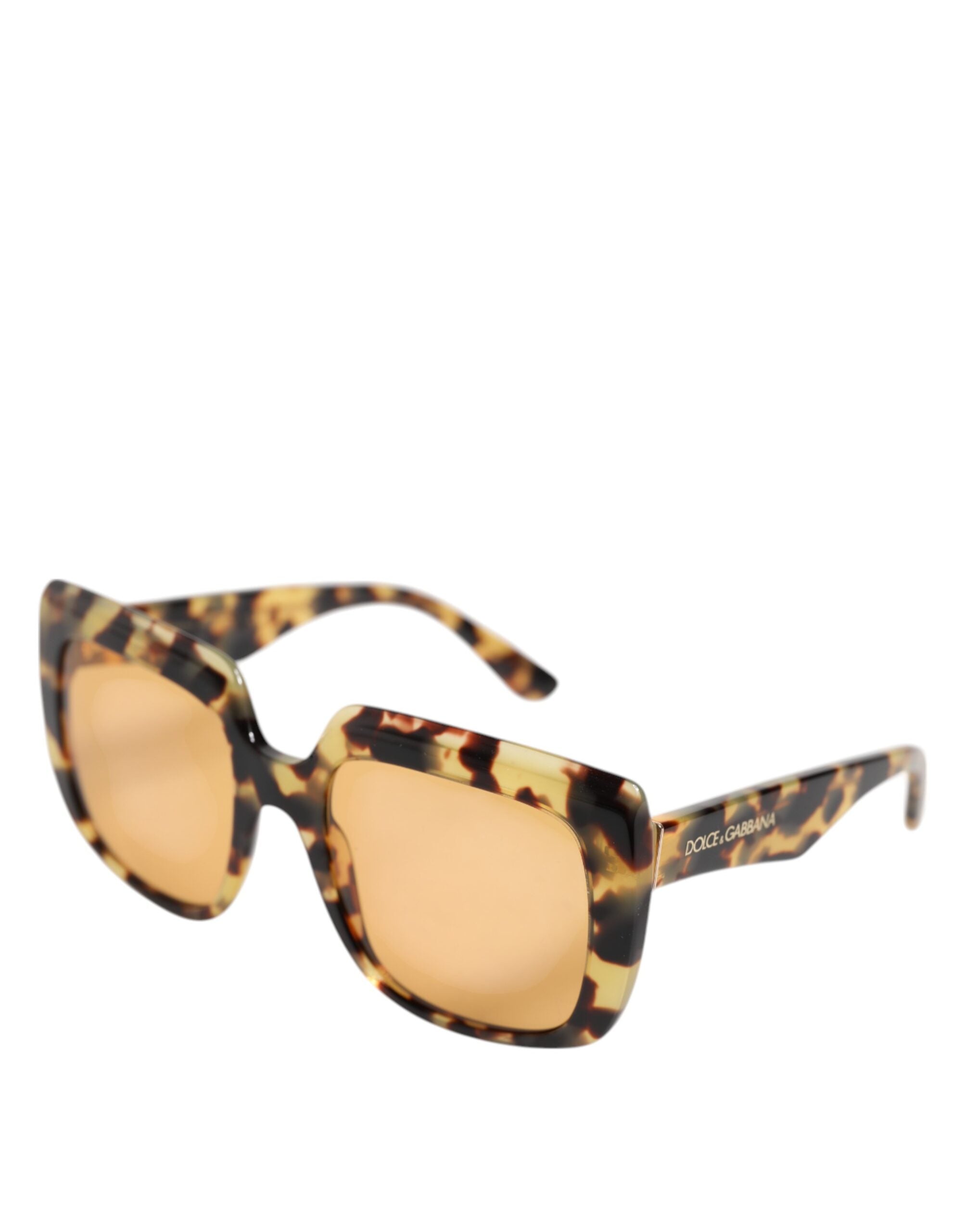 Svarta Gula Havana Leopard Fyrkantiga Solglasögon