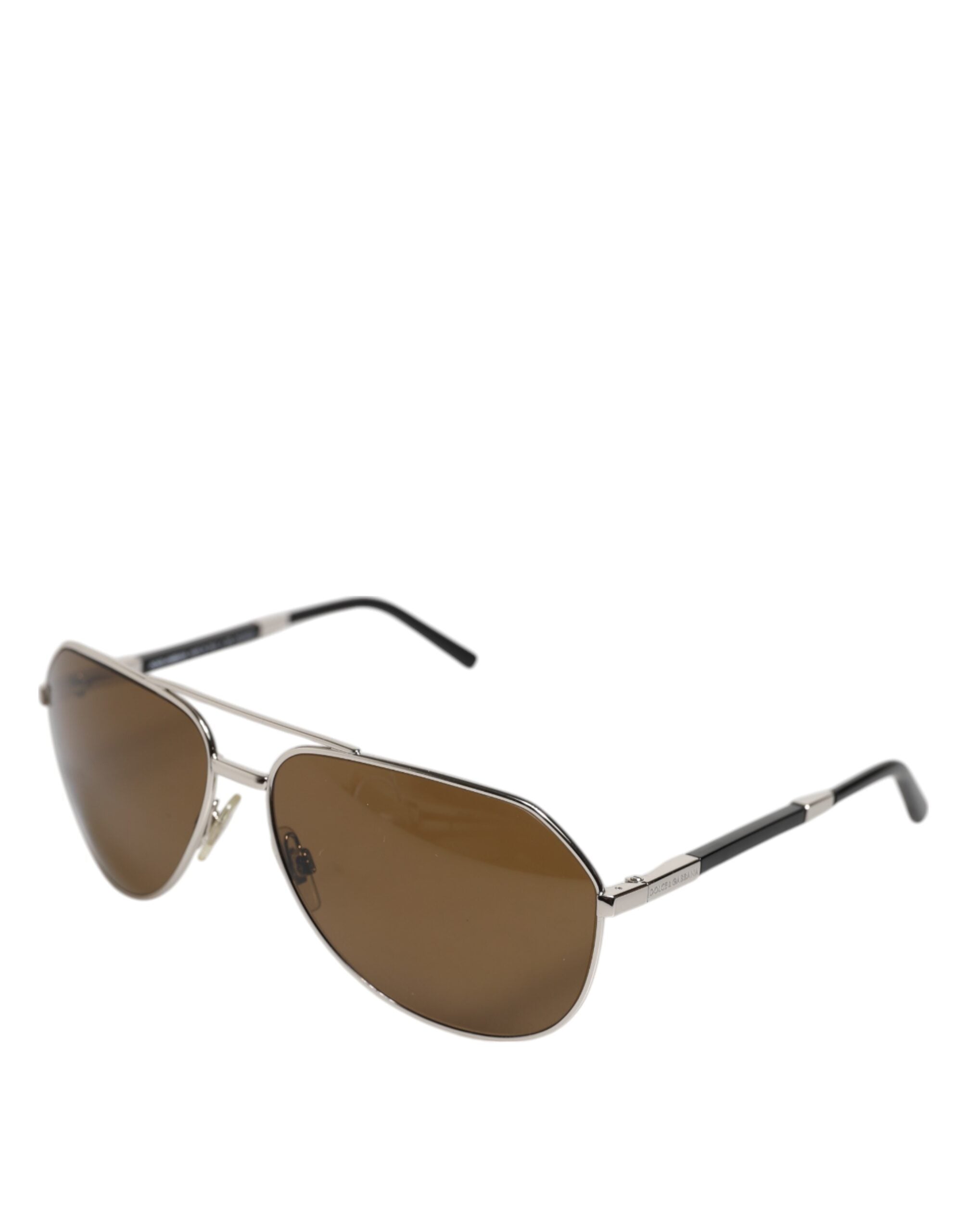 DG2073 Silver Stål Klassiska Pilot Bruna Glas Solglasögon