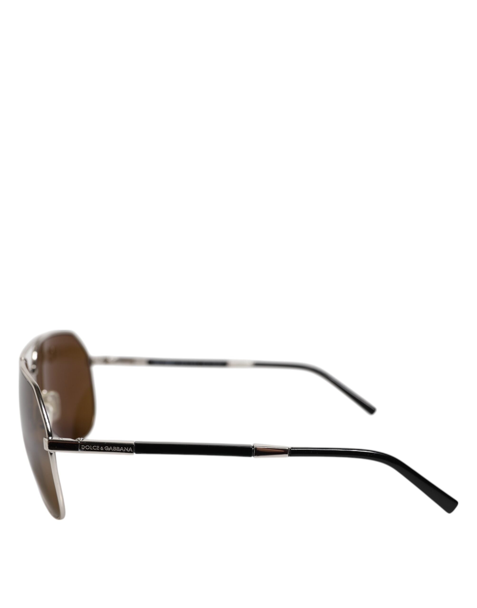 DG2073 Silver Stål Klassiska Pilot Bruna Glas Solglasögon