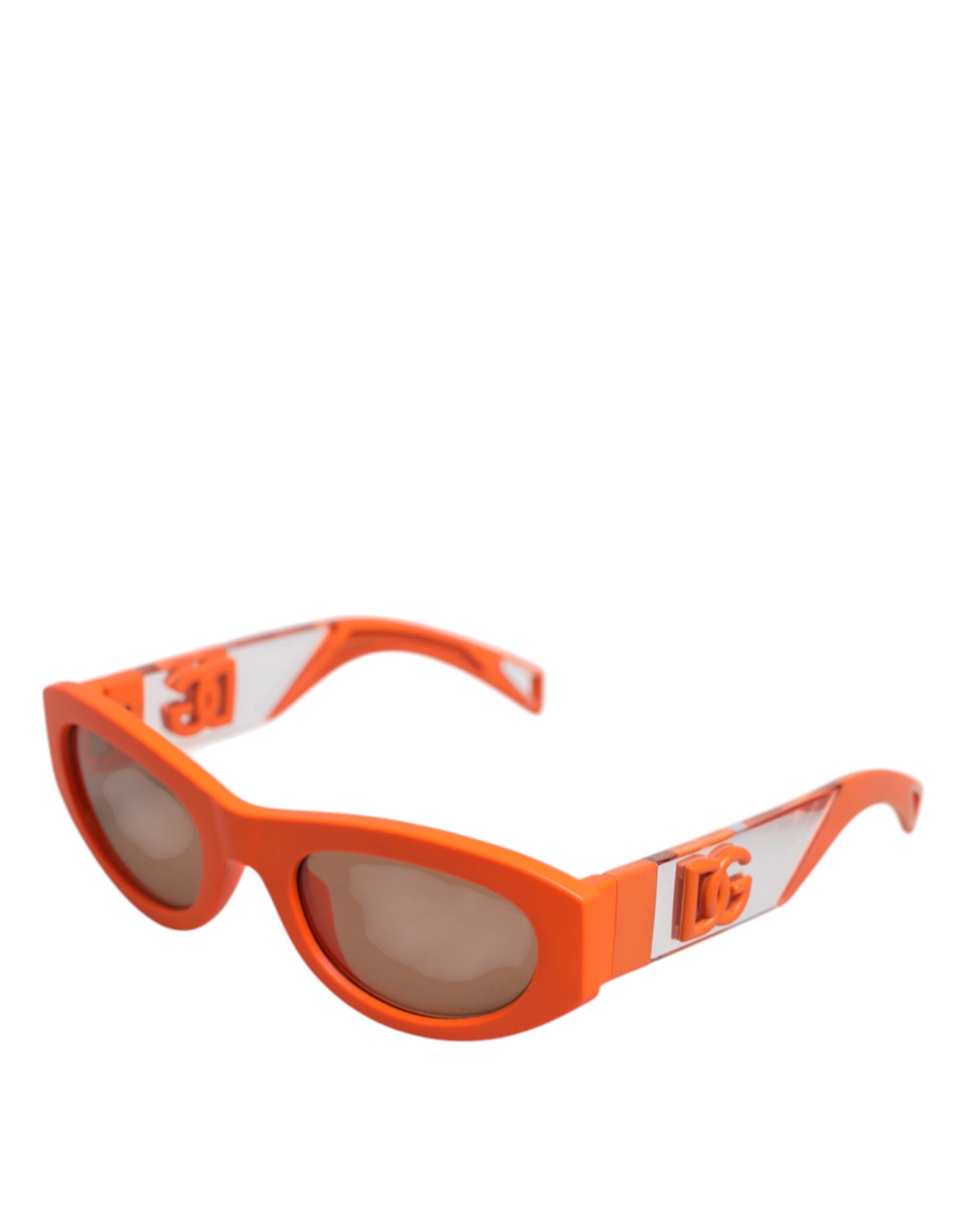 Orangea Reborn To Live solglasögon med ovala bågar och logotyp