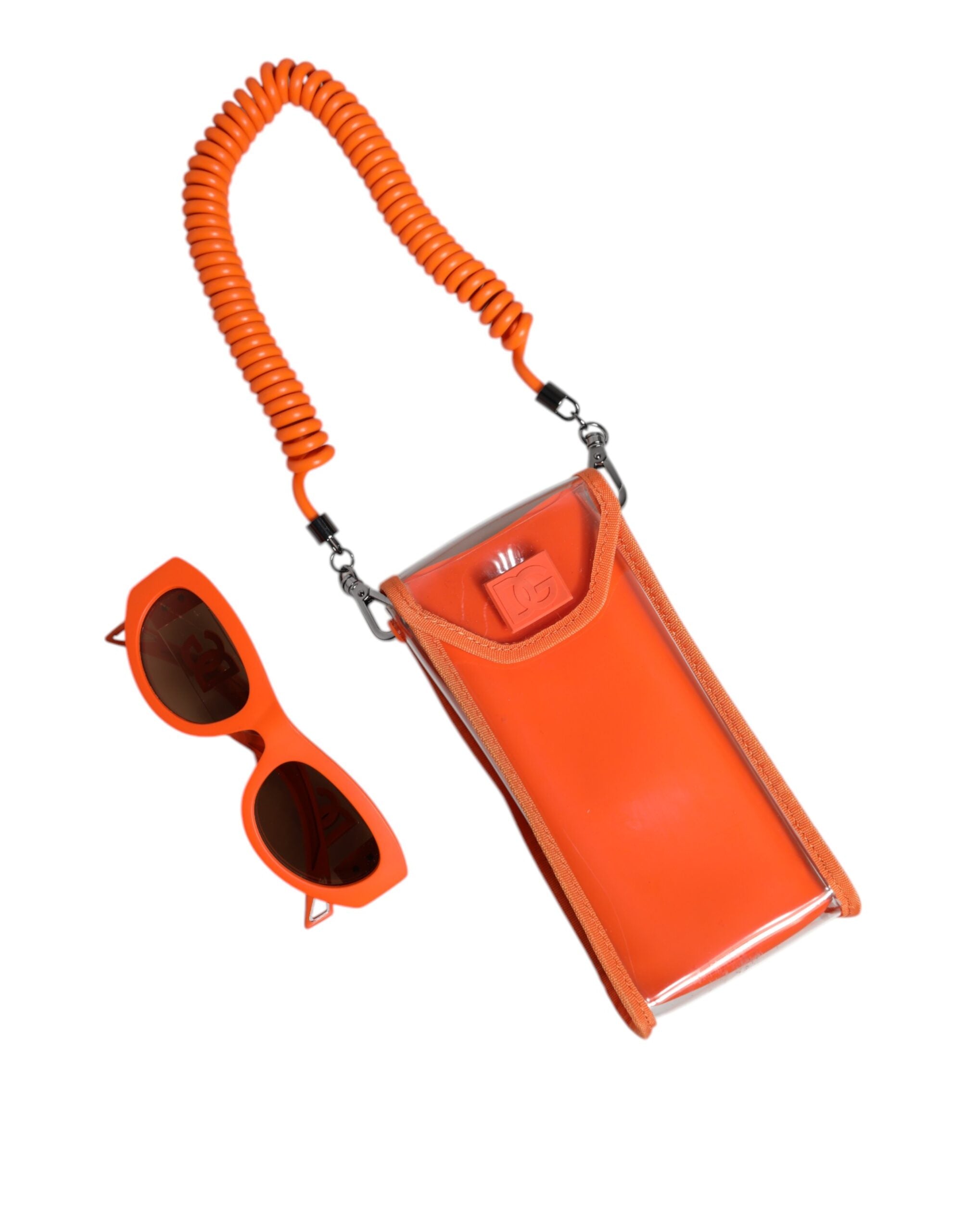 Orangea Reborn To Live solglasögon med ovala bågar och logotyp