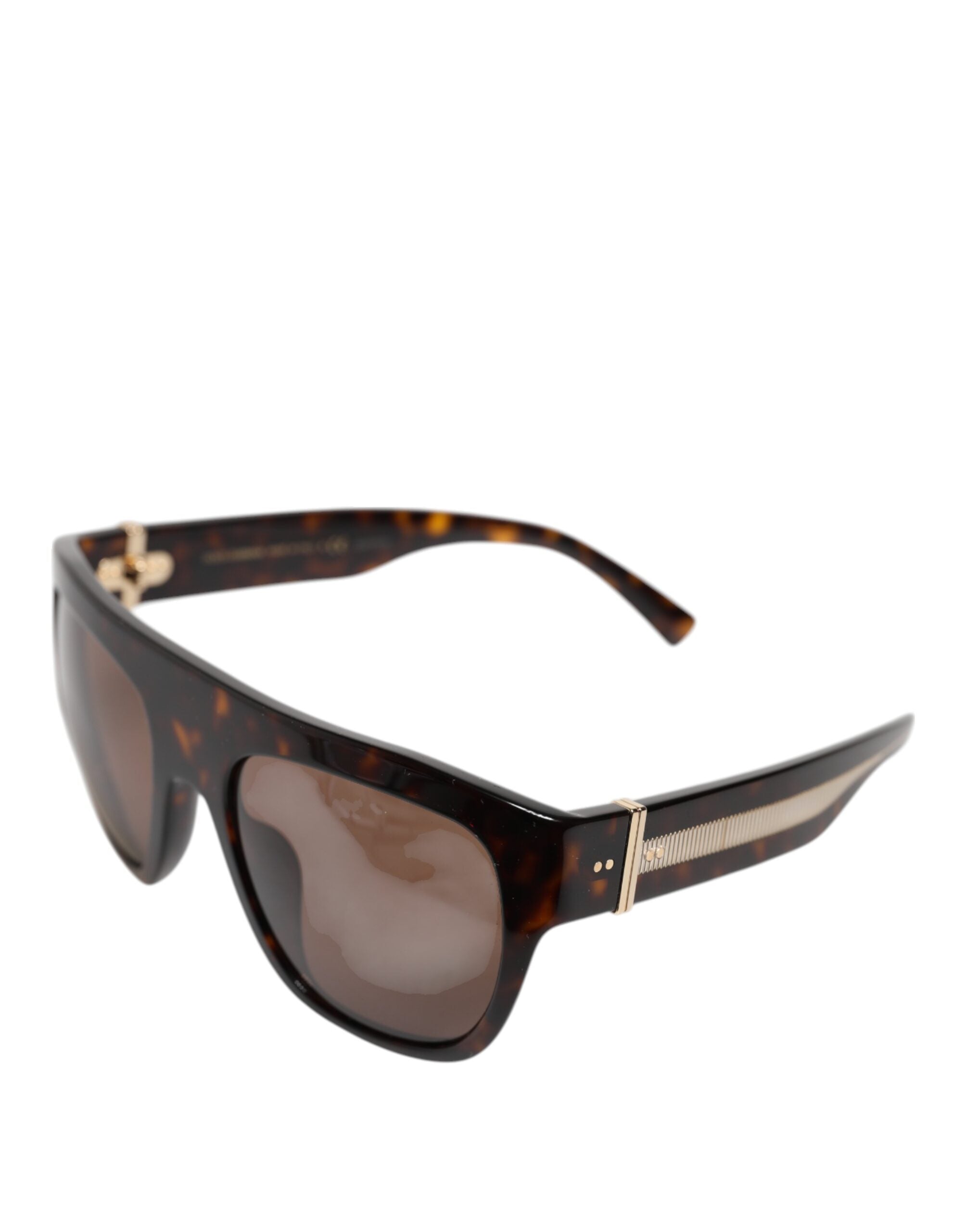Mörkbruna Havana DG4398F solglasögon med fyrkantiga bågar