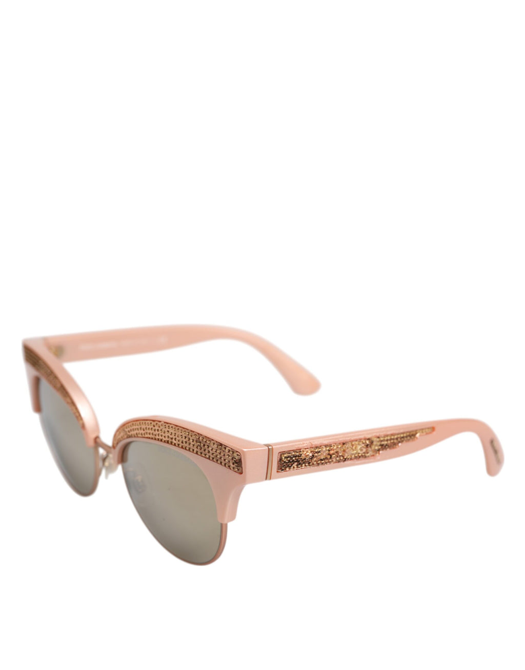 Rosaguldfärgade Cat Eye-solglasögon DG6109 med paljetter