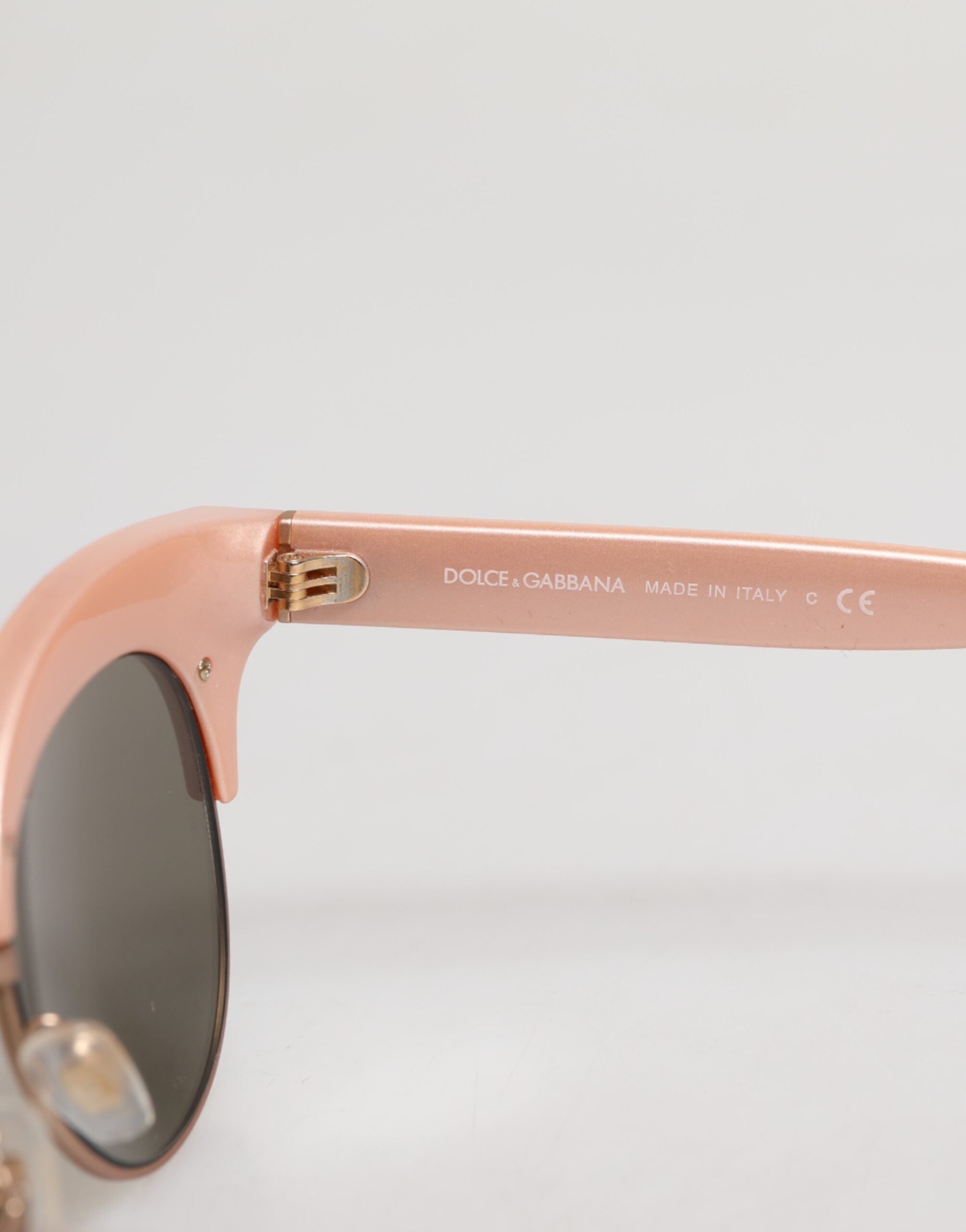 Rosaguldfärgade Cat Eye-solglasögon DG6109 med paljetter