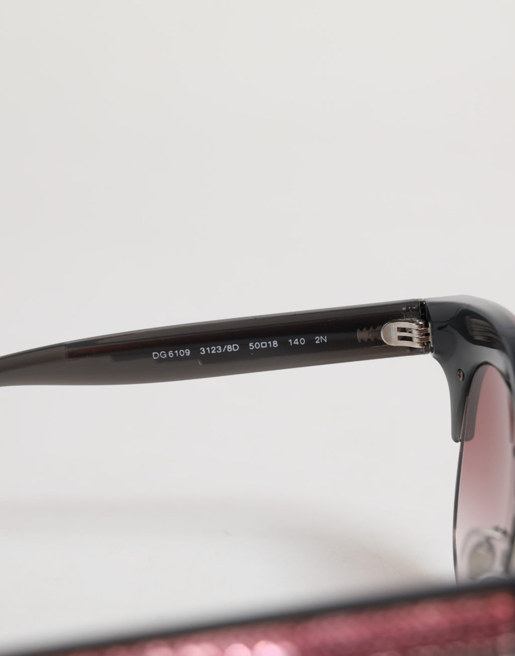 Svarta Rosa Spegelfärgade Cat Eye DG6109 Paljettglasögon