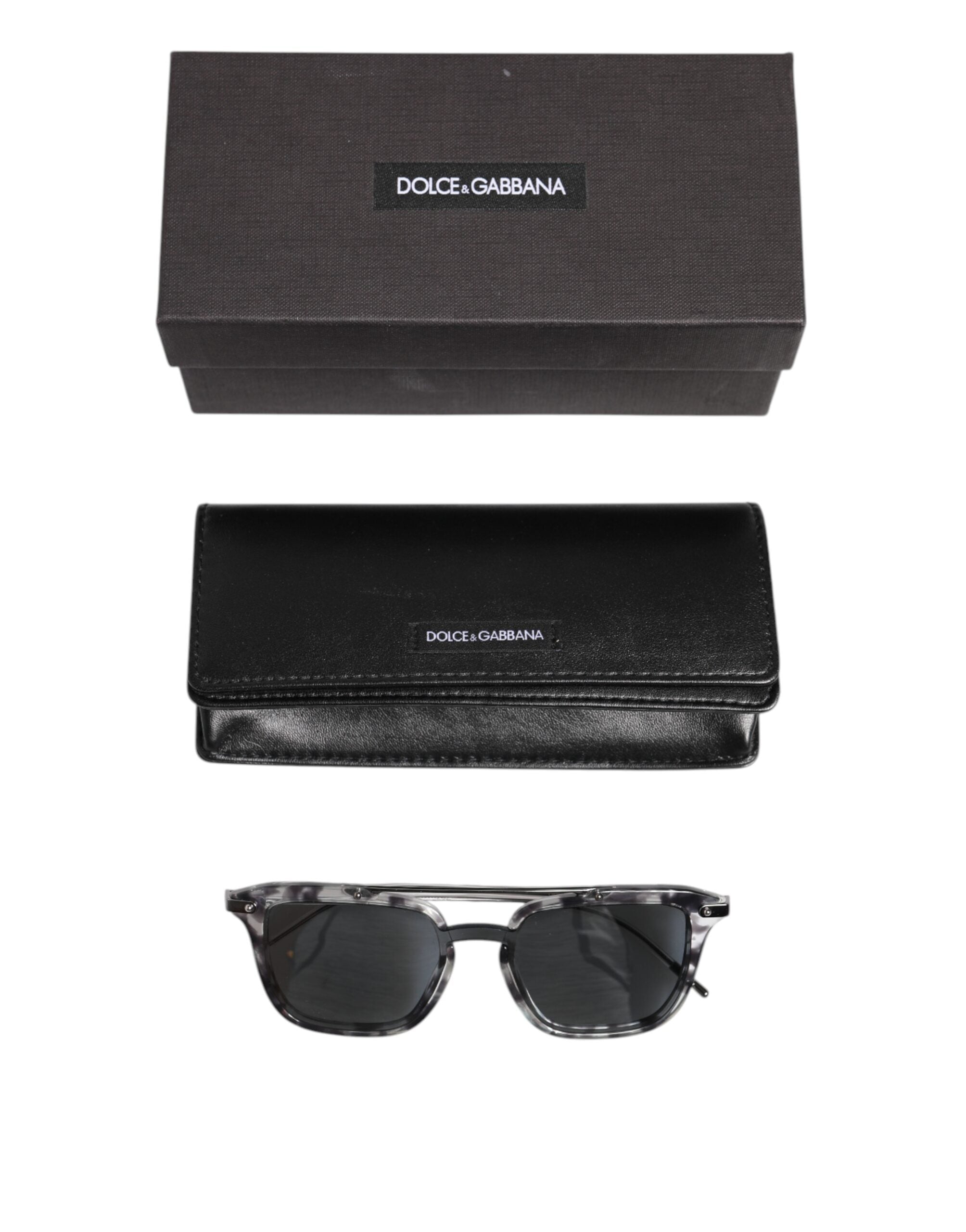Grå Havana Acetat Fyrkantiga DG4327 Solglasögon