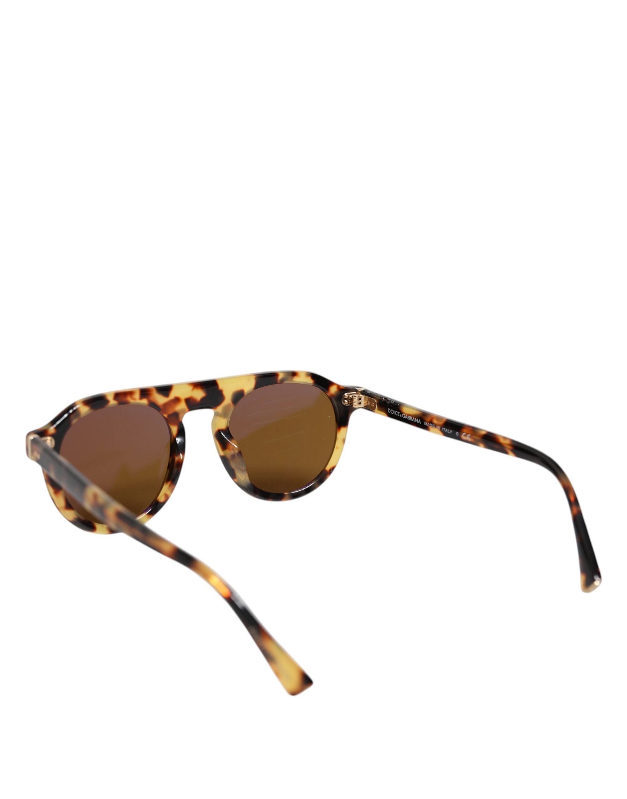 Bruna Acetat Runda Leopardmönstrade Solglasögon