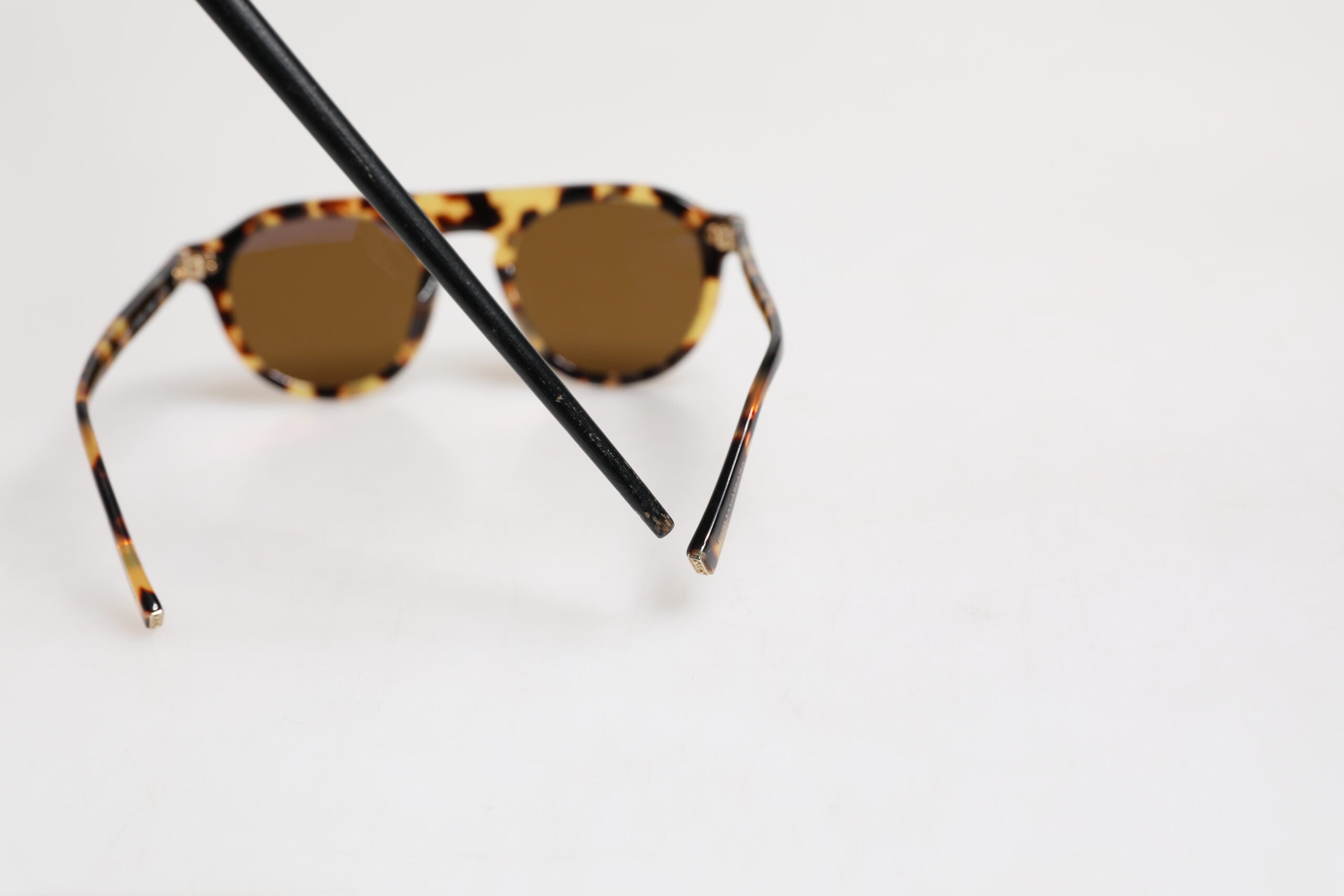 Bruna Acetat Runda Leopardmönstrade Solglasögon