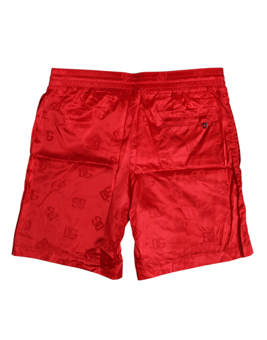 Röda badshorts med dragsko i nylon och badkläder