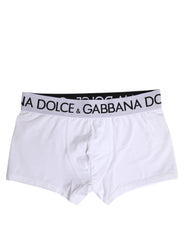 Dolce & Gabbana White Cotton Stretch Regular Boxer Underwear
