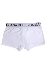 Dolce & Gabbana White Cotton Stretch Regular Boxer Underwear