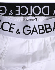 Dolce & Gabbana White Cotton Stretch Regular Boxer Underwear
