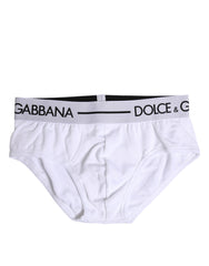 Dolce & Gabbana White Cotton Stretch Regular Brief Underwear