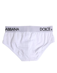 Dolce & Gabbana White Cotton Stretch Regular Brief Underwear
