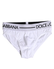Dolce & Gabbana White Cotton Stretch Regular Brief Underwear