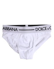 Dolce & Gabbana White Cotton Stretch Regular Brief Underwear