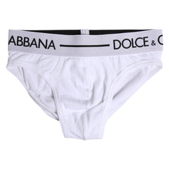 Dolce & Gabbana White Cotton Stretch Regular Brief Underwear