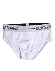 Dolce & Gabbana White Cotton Stretch Regular Brief Underwear