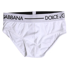 Dolce & Gabbana White Cotton Stretch Regular Brief Underwear
