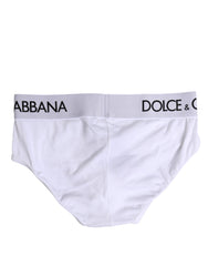 Dolce & Gabbana White Cotton Stretch Regular Brief Underwear