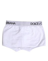 Dolce & Gabbana White Cotton Stretch Regular Boxer Underwear