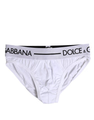 Dolce & Gabbana White Cotton Stretch Regular Brief Underwear