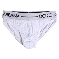 Dolce & Gabbana White Cotton Stretch Regular Brief Underwear