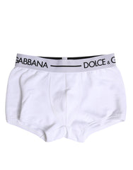 Dolce & Gabbana White Cotton Stretch Regular Boxer Underwear