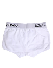 Dolce & Gabbana White Cotton Stretch Regular Boxer Underwear