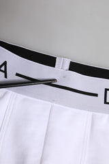 Dolce & Gabbana White Cotton Stretch Regular Boxer Underwear