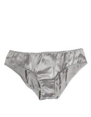 Dolce & Gabbana Gray Silk Stretch Bottom Low Waist Panty Underwear