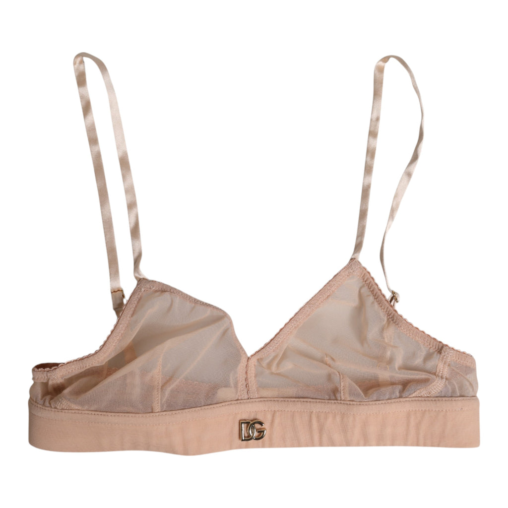 Puderrosa Nylon DG Logo Utan Bygel-BH Underkläder