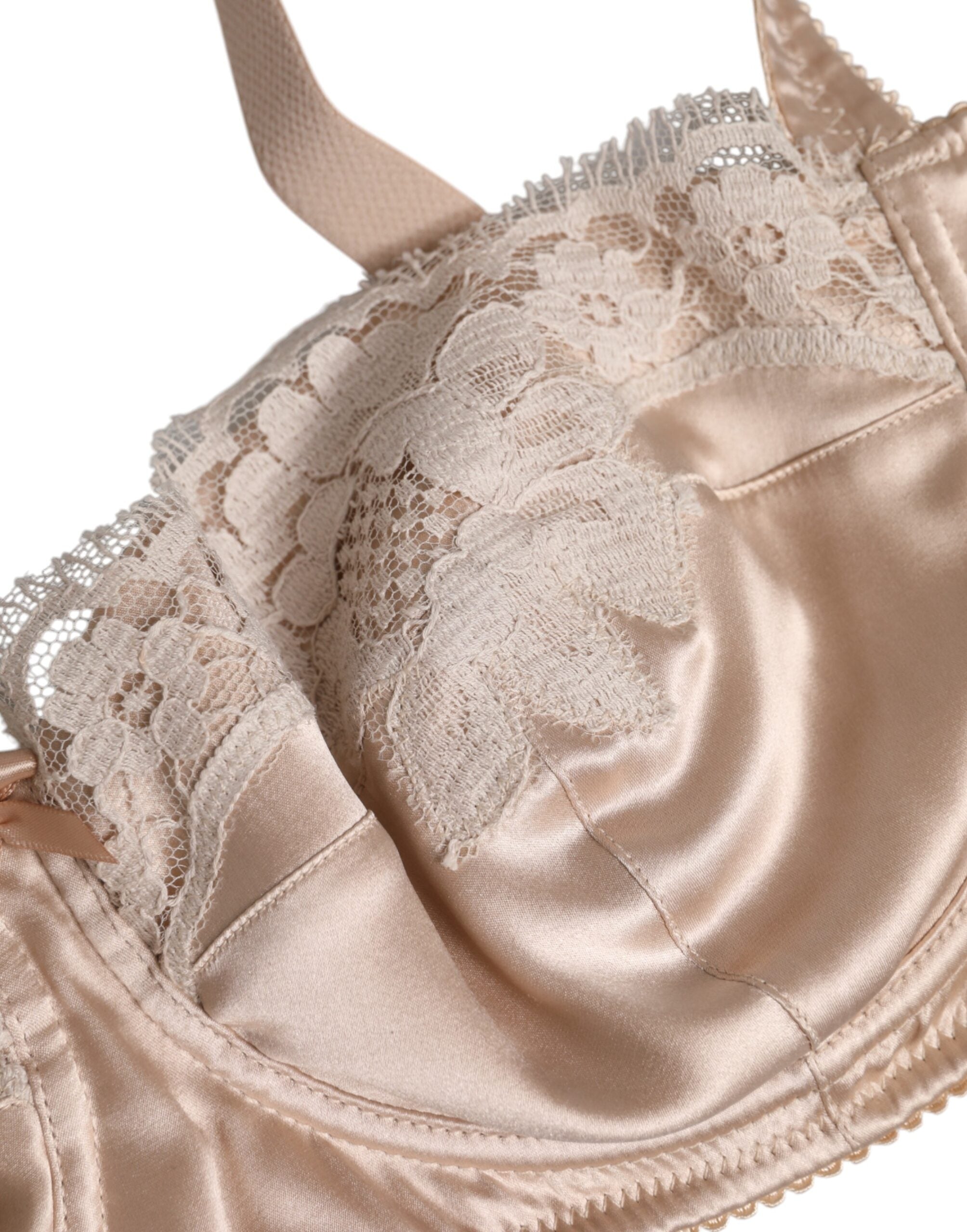 Biege Silk Bygel Balconette BH Underkläder