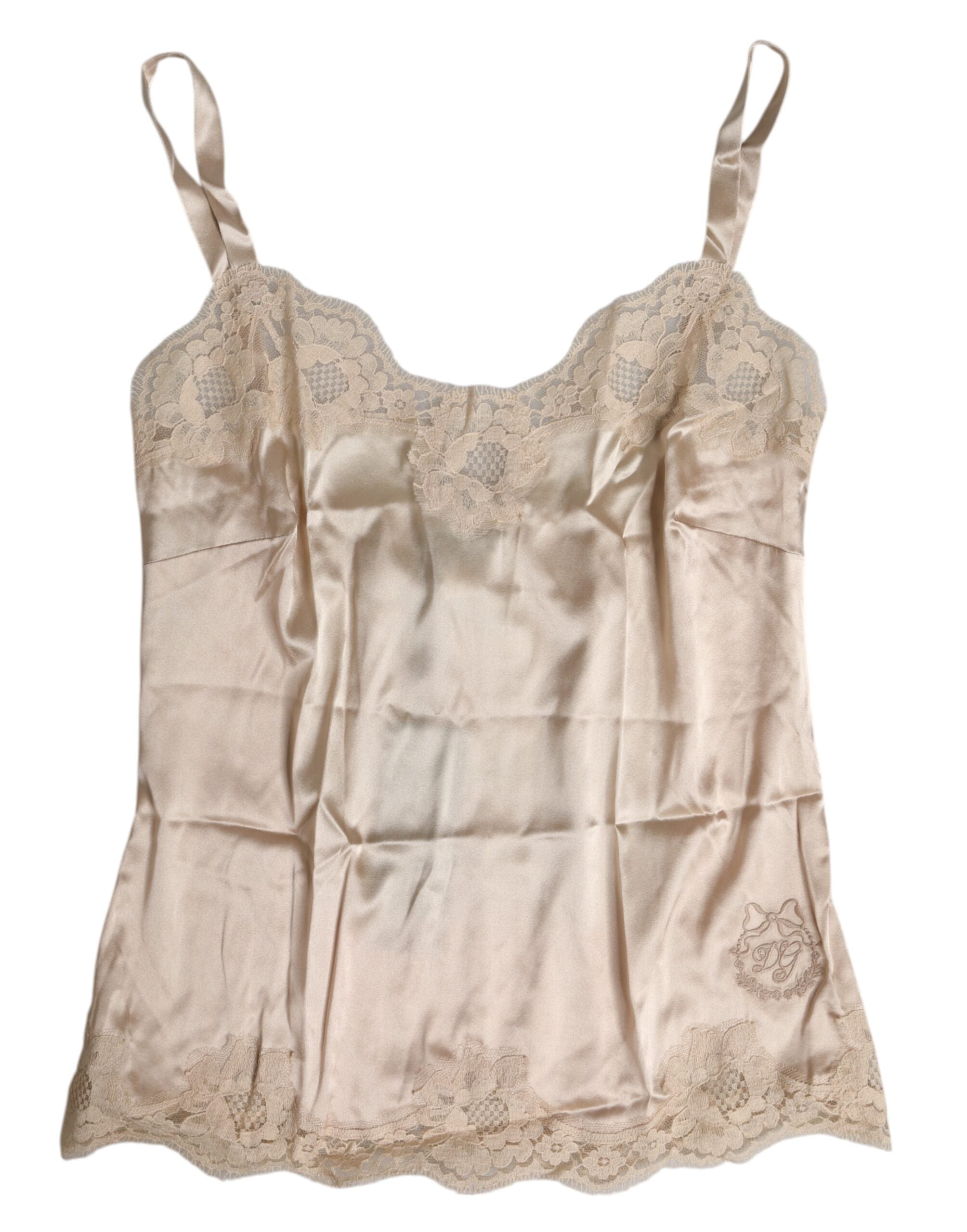 Beige spets siden satin linne underkläder
