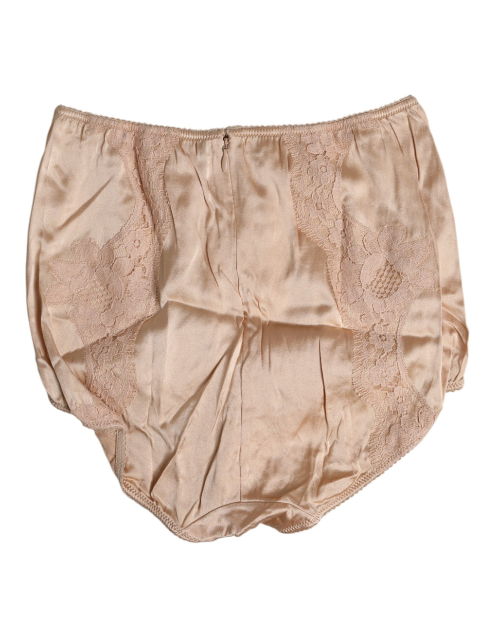 Beige silkeblonder bikinitruse med høy midje