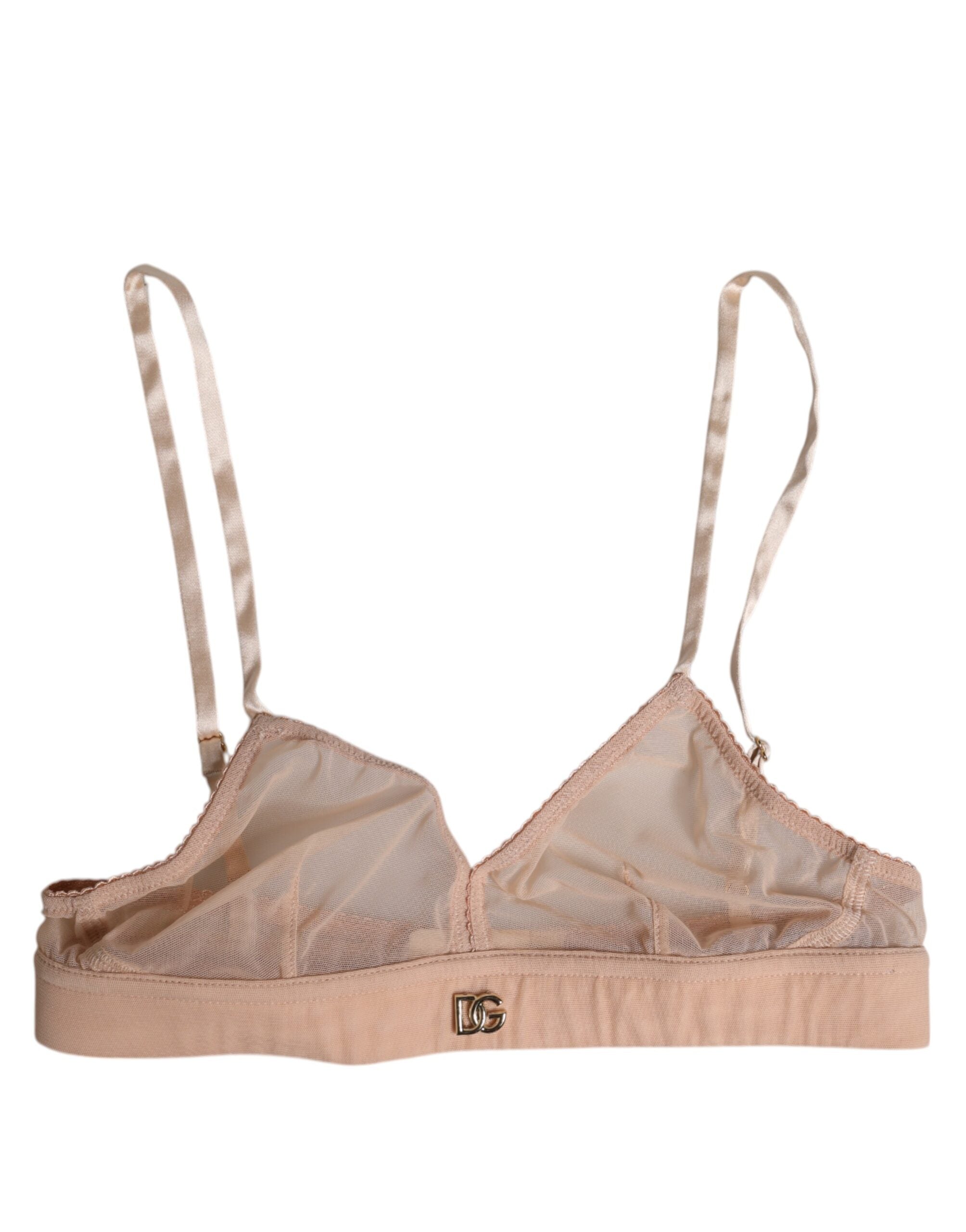 Puderrosa Nylon DG Logo Utan Bygel-BH Underkläder