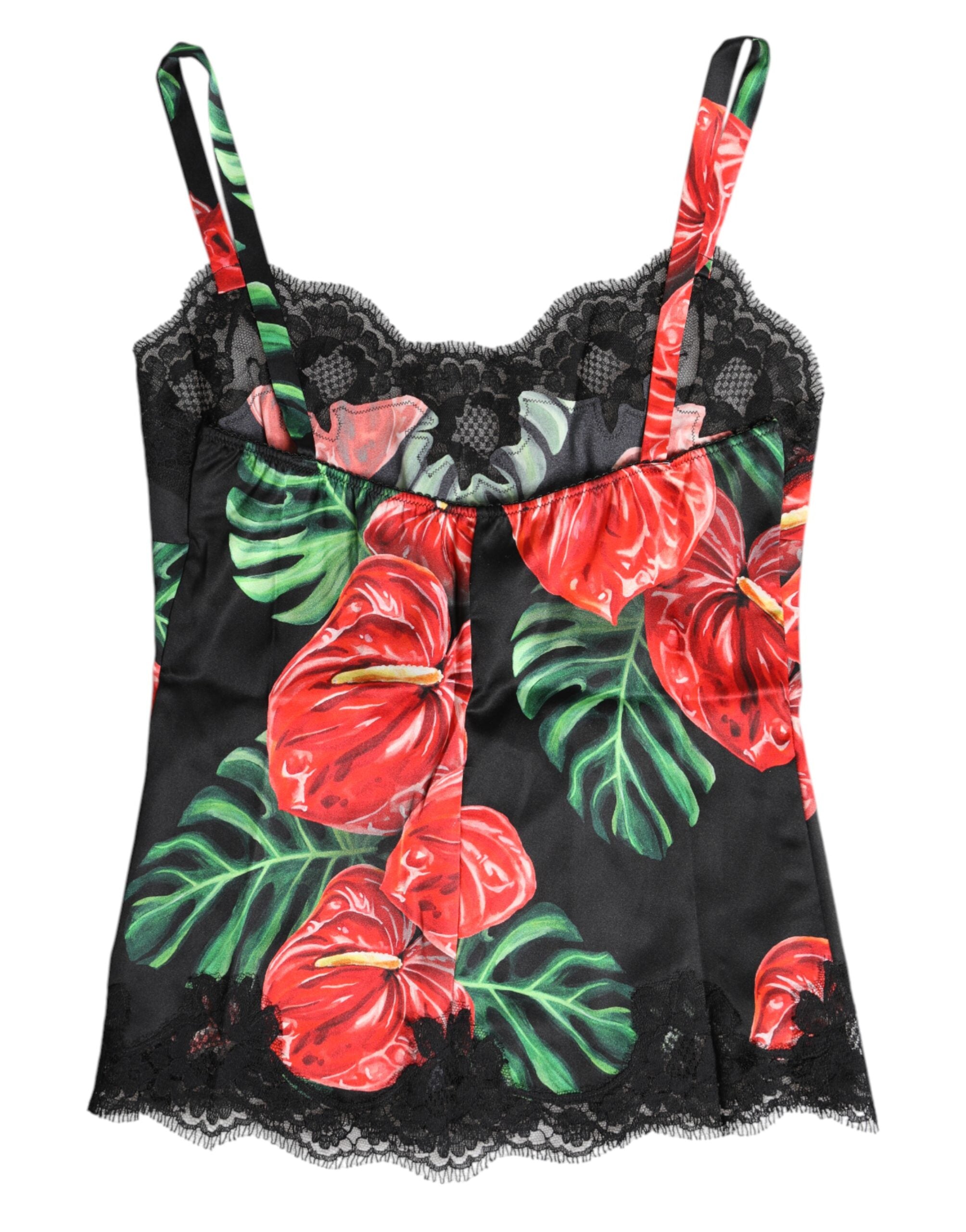 Dolce & Gabbana Multicolor Floral Silk Tank Lingerie Underwear