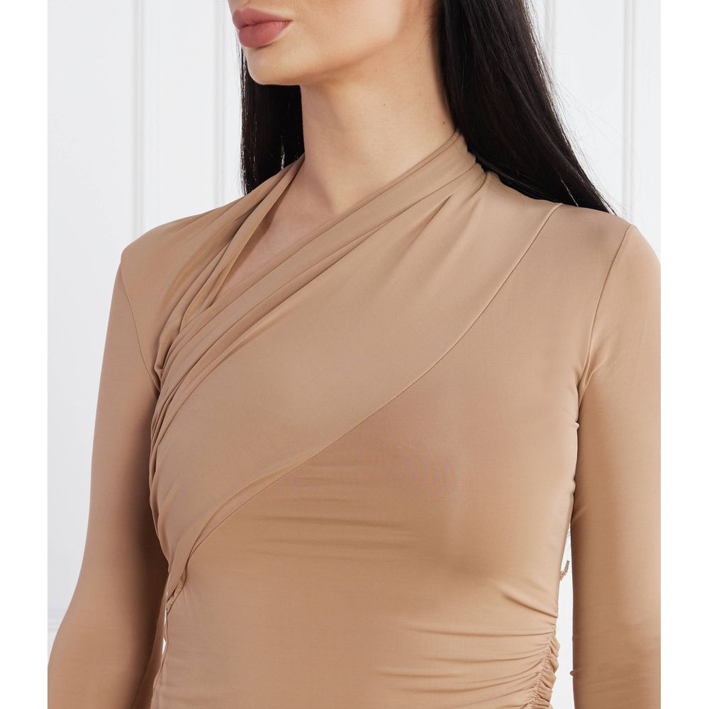 Beige viskosklänning