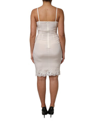 Dolce & Gabbana White Full Slip DG Logo Silk Dress Sleepwear