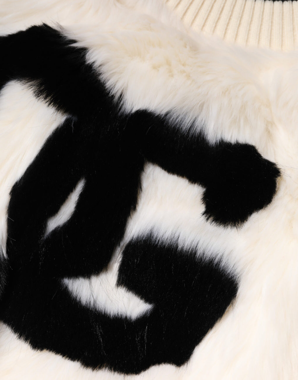 Vit Beskuren Fuskpäls DG Sweatshirttröja