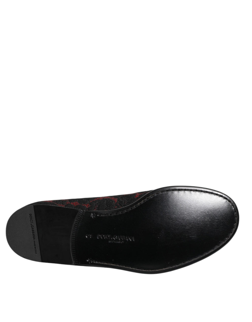 Röda Svarta Jacquard Slip On Herr Loafers Skor
