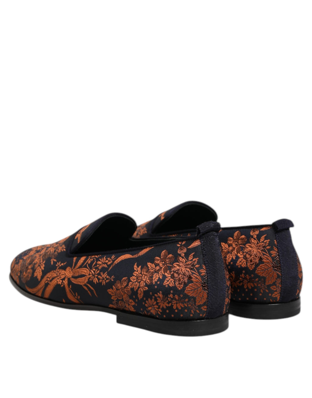 Svarta Jacquard Polyester Slip On Loafers