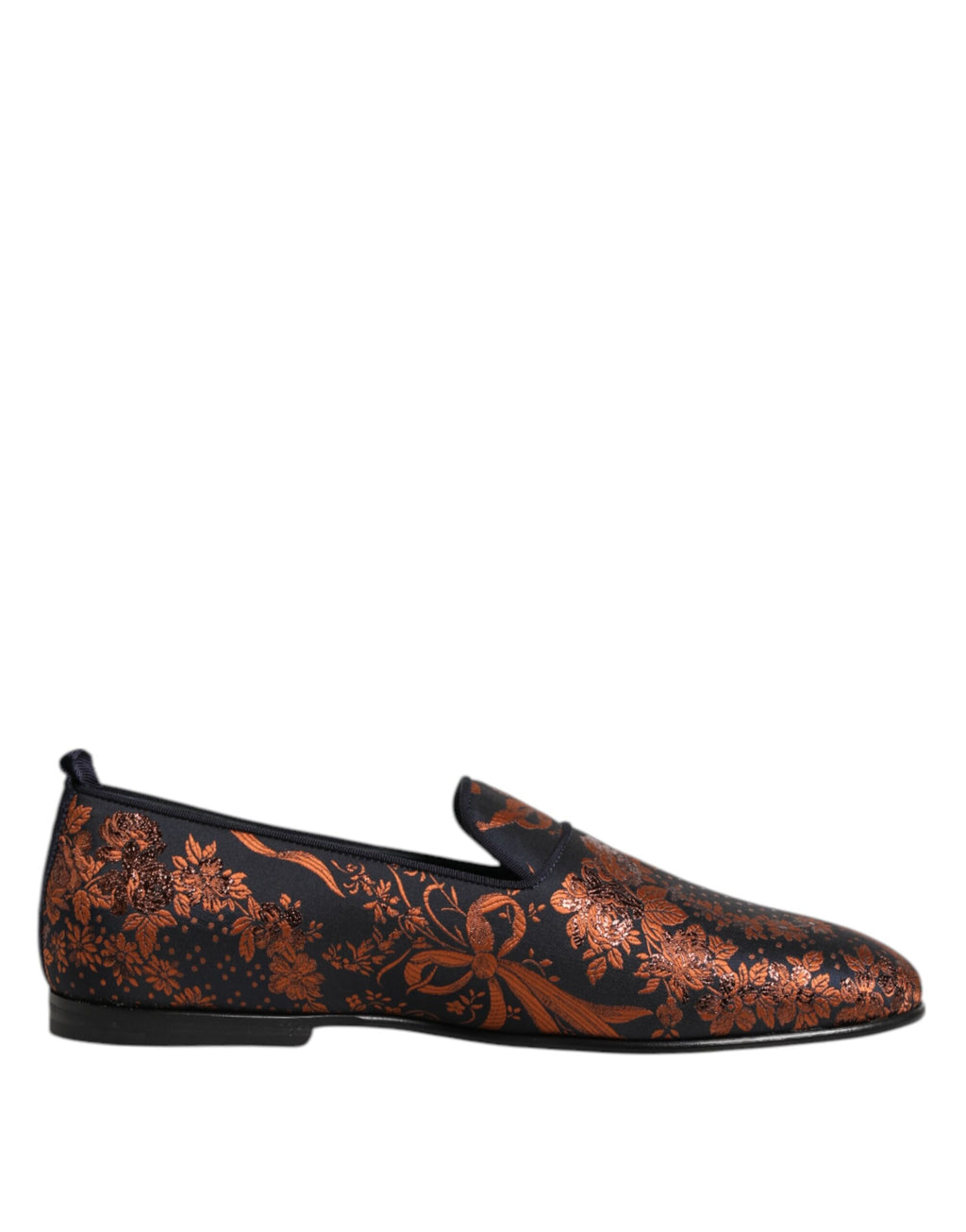 Svarta Jacquard Polyester Slip On Loafers