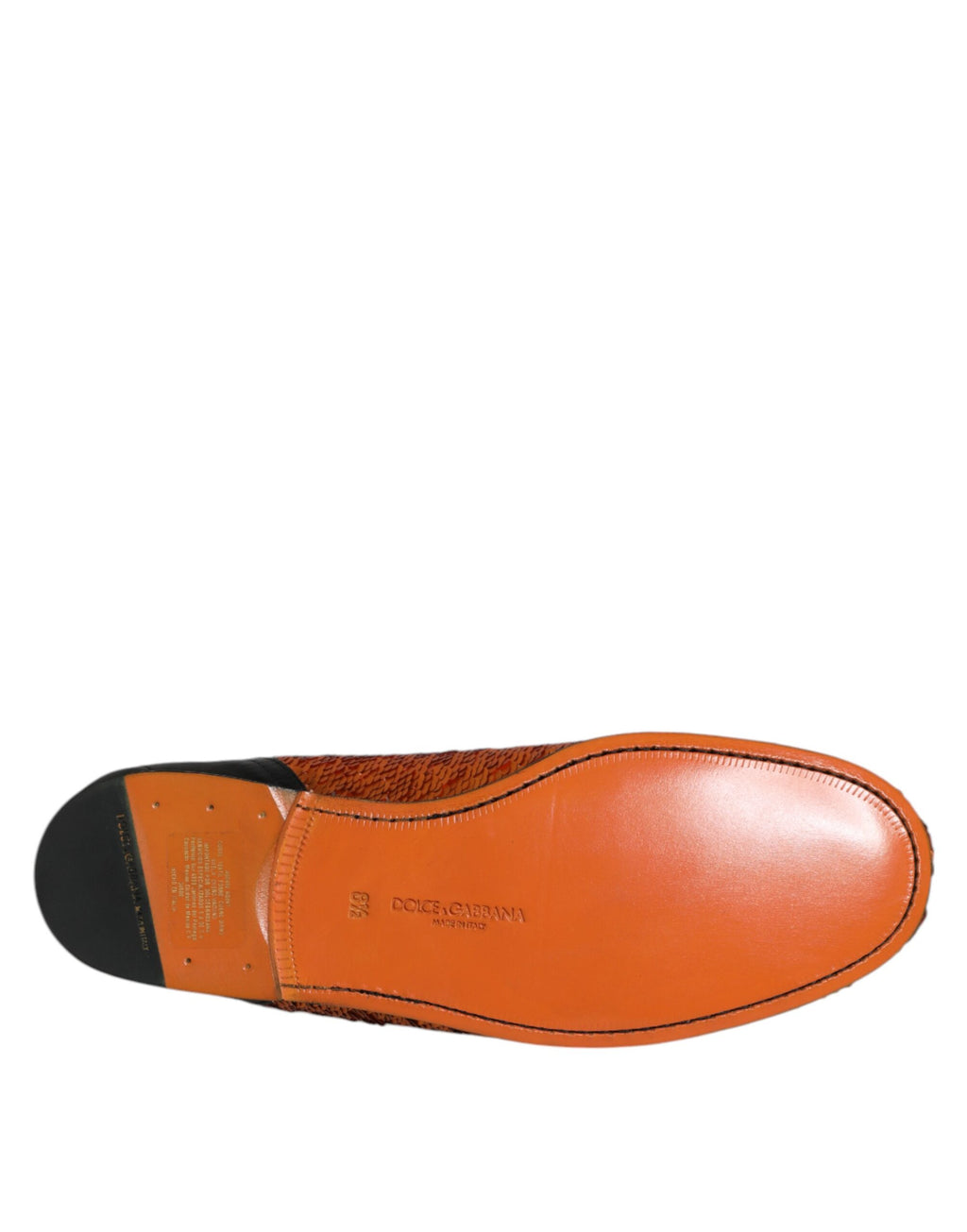 Orange paljettdekorerade loafers för män