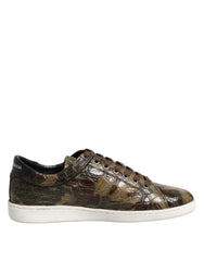 Dolce & Gabbana Brown Exotic Leather Low Top Sneakers Shoes