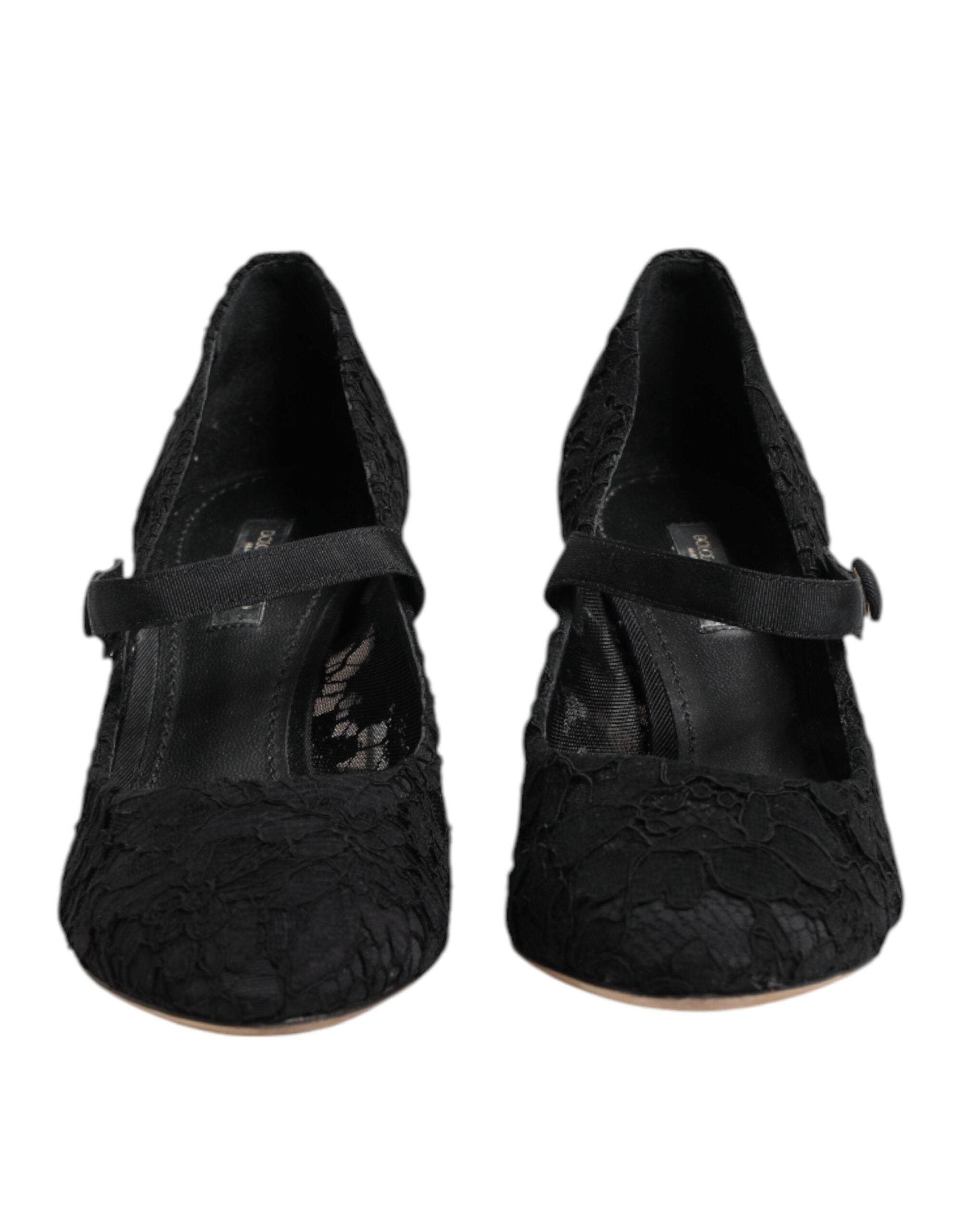 Svarta Mary Jane Taormina Pumps i spets