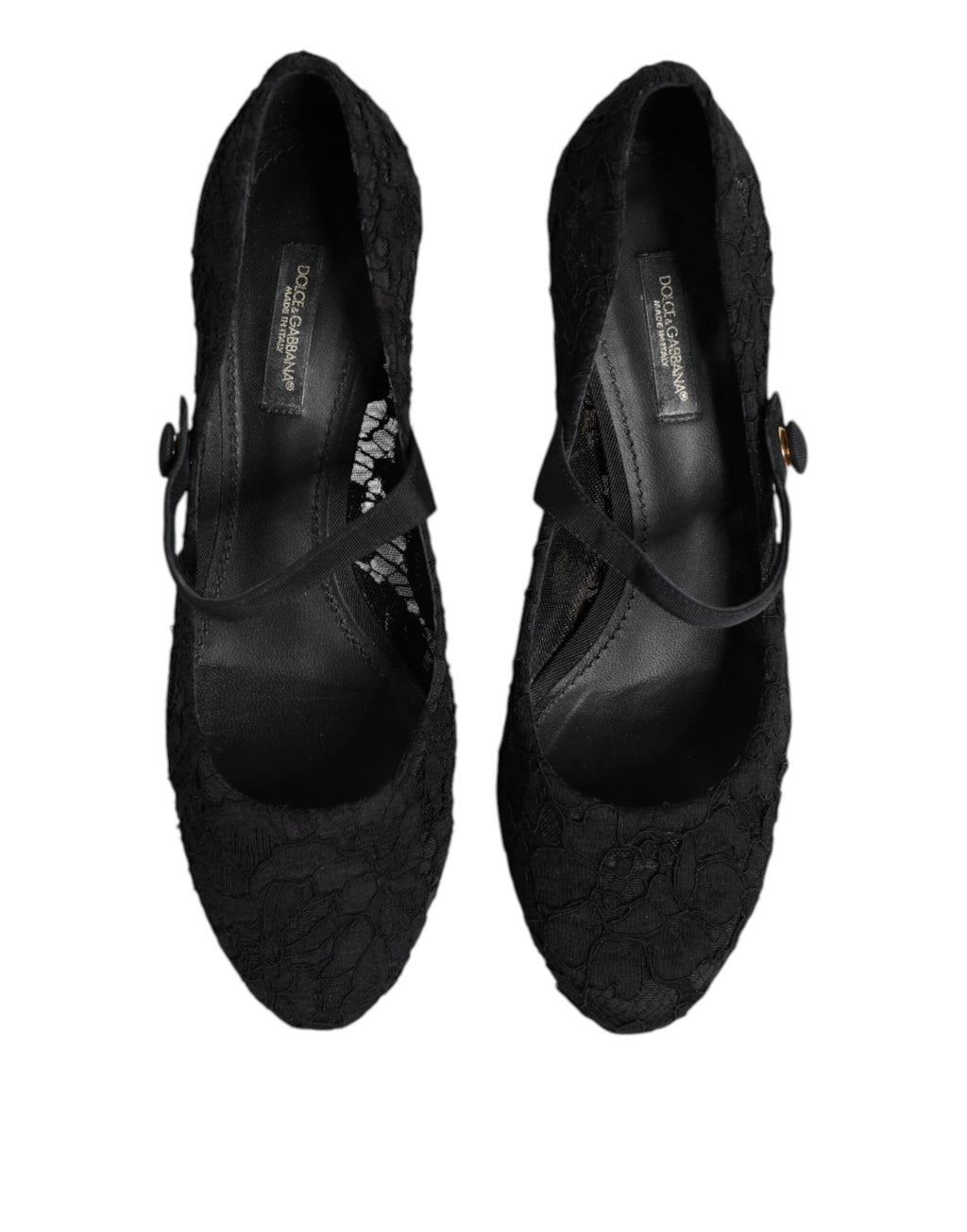 Svarta Mary Jane Taormina Pumps i spets