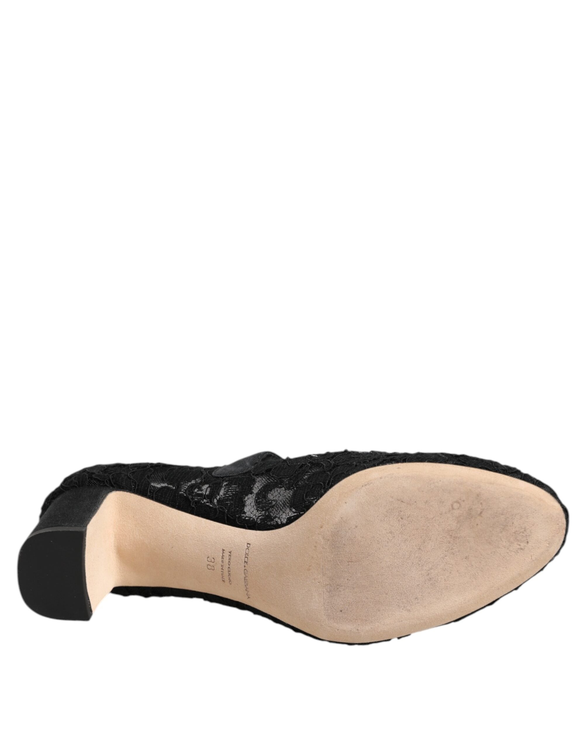 Svarta Mary Jane Taormina Pumps i spets