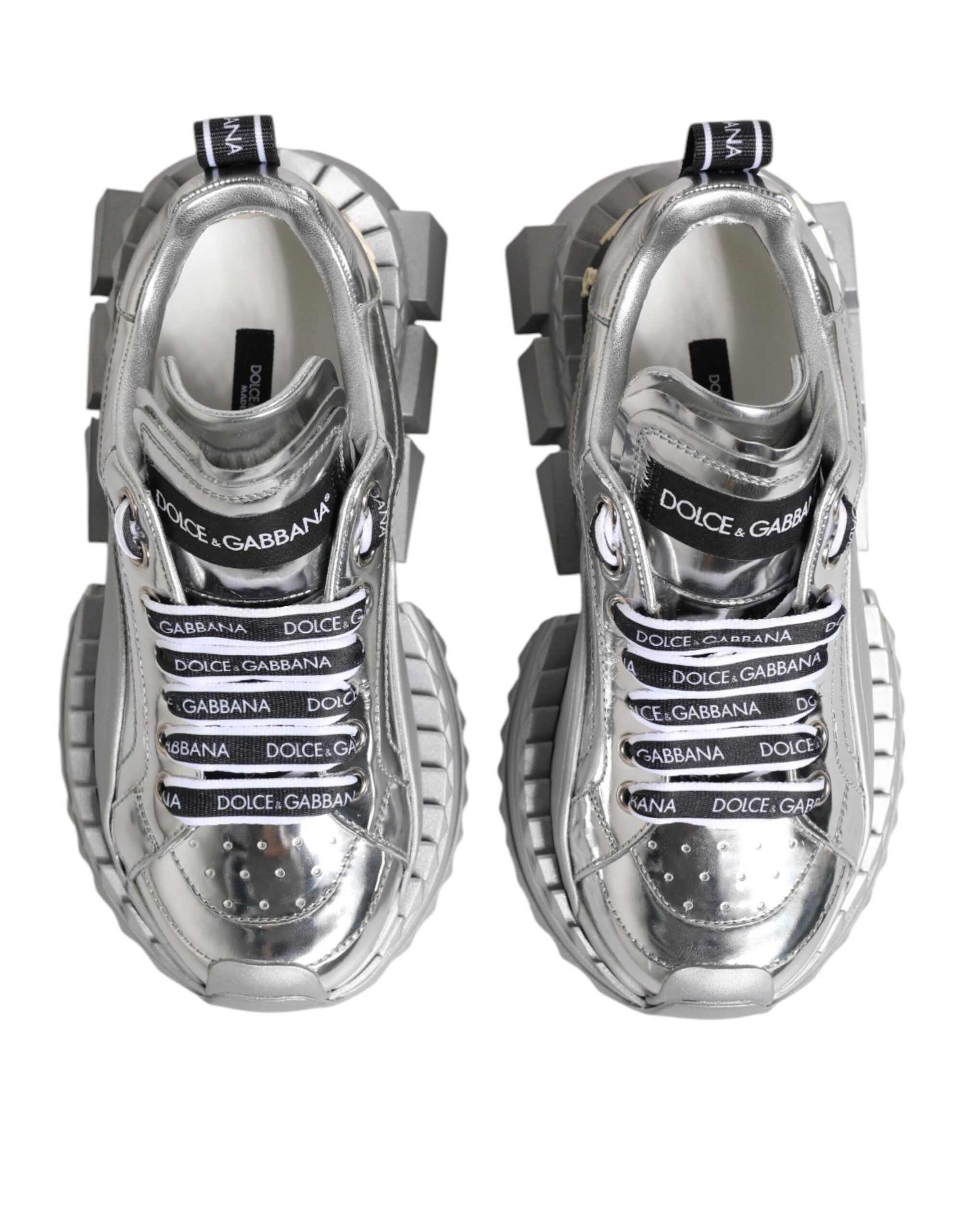 Sølvfargede Super Queen-sneakers i skinn